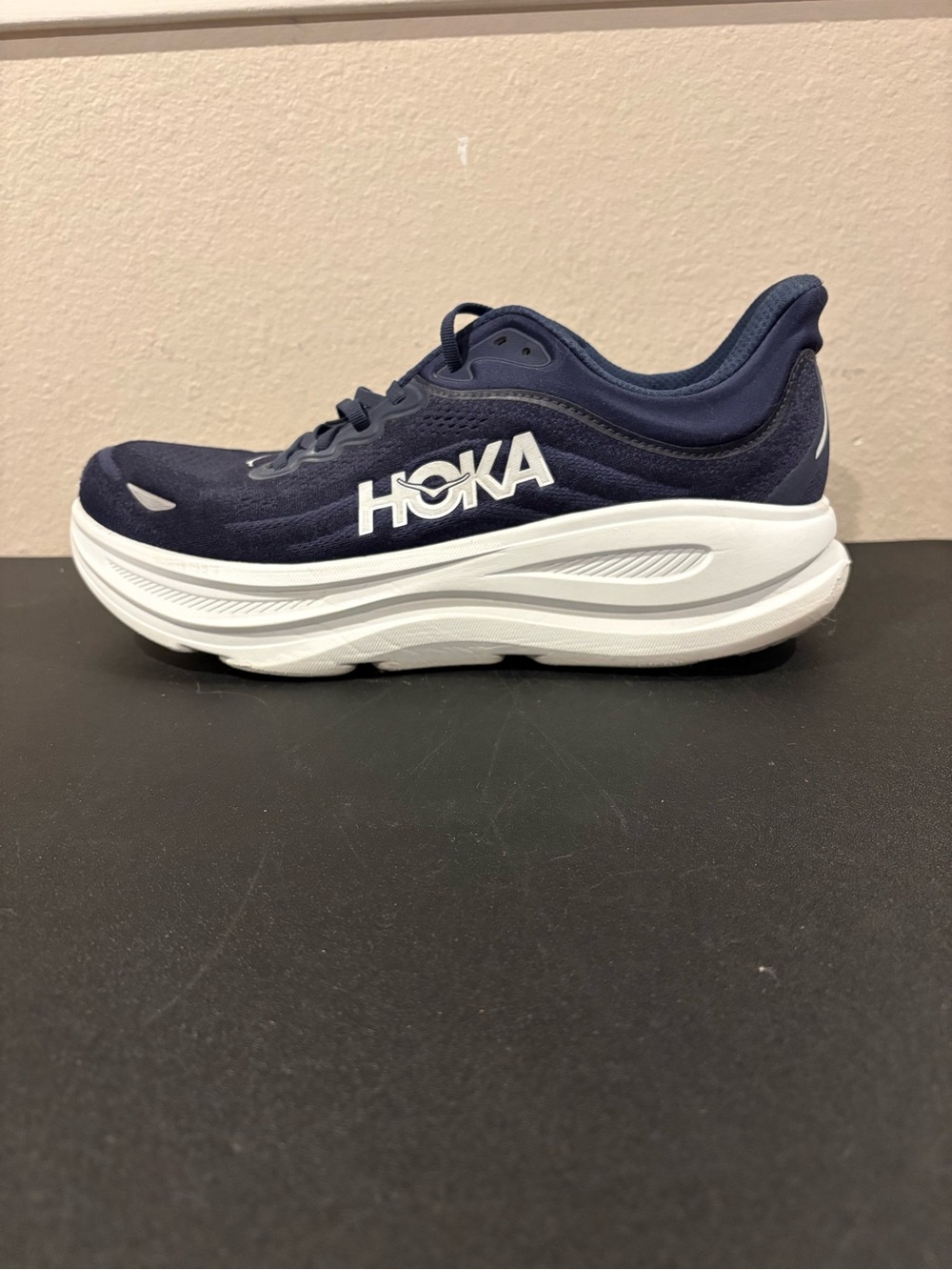 Hoka One One Bondi 9 Mens Size 12.5 EE Wide Blue White Running Shoes Sneakers - Picture 2 of 9